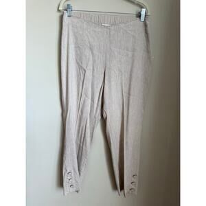 J. Jill Linen Stretch Beige Pants Size Medium